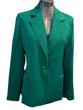 Spring and Mercer NWT Emerald Green Single Button Blazer Lightweight Women's S